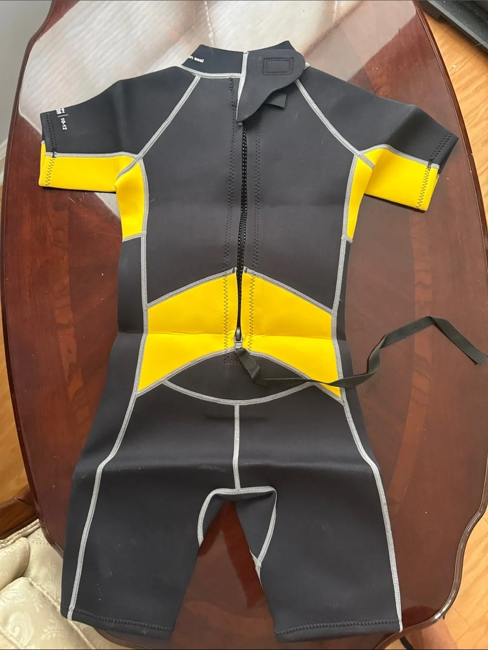 Sea Elite Kids Shorty Swim One-Piece in Black & Yellow - Equator